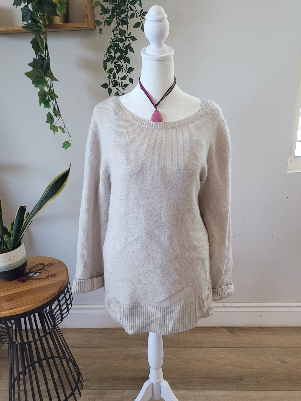 J. Crew Women's Wool/ Cashmere Scoopneck Sweater in Light Taupe